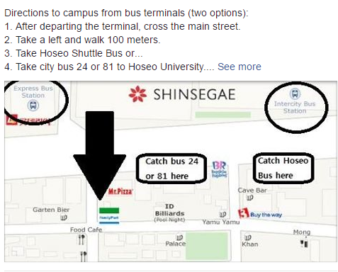 Directions to campus from bus terminals