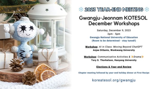 Gwangju-Jeonnam December Workshops