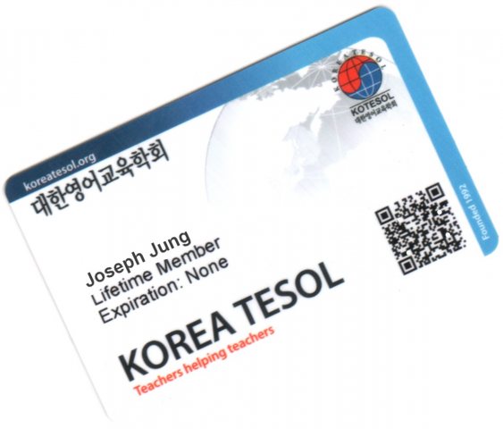 KOTESOL memberhip card sample