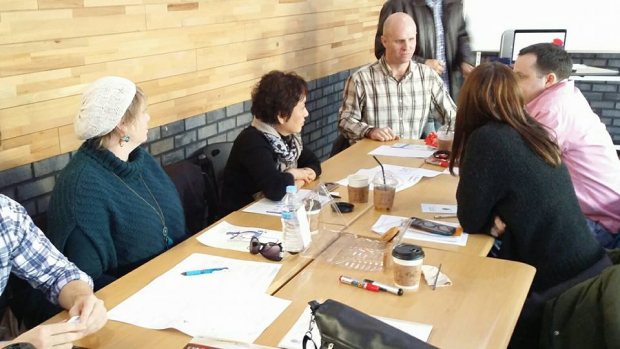 Sharing ideas at the DG KOTESOL meeting in March