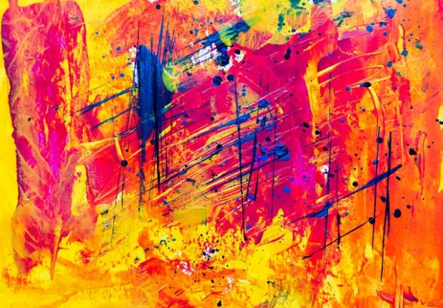 By Steve Johnson courtesy of Pexels.com: https://www.pexels.com/photo/yellow-and-red-abstract-painting-1789968/